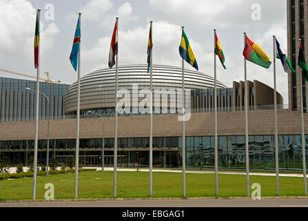 Dôme de l'édifice de l'Union africaine, AU, Centre de Conférence de l'Union africaine et complexe de bureaux, l'AUCC, Addis Ababa Banque D'Images