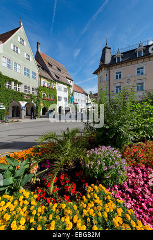 Place du marché, Isny im Allgäu, Allgäu, en Haute Souabe, Bade-Wurtemberg, Allemagne Banque D'Images