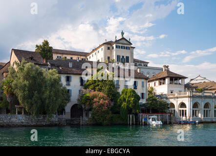 L'Italie, le Piémont, Le Lac d'Orta, île de San Giulio, le Bishop's Palace Banque D'Images