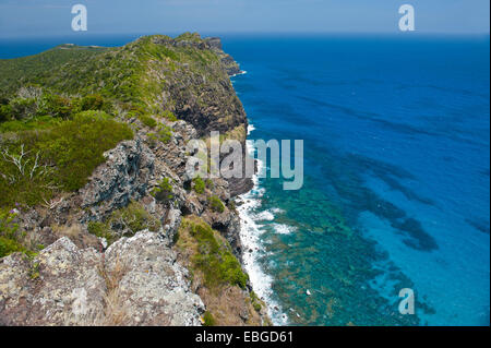 Vue sur les falaises de Malabar, Lord Howe Island, New South Wales, Australie Banque D'Images