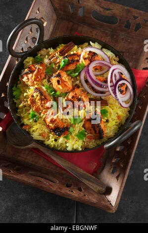 Poulet tikka biryani. L'Inde alimentaire Banque D'Images