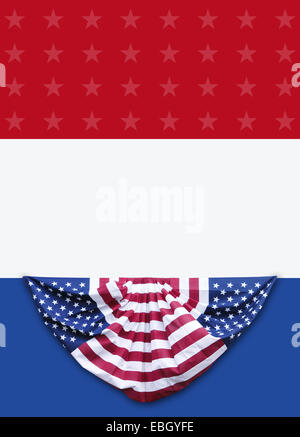 Affiche électorale Contexte : rouge, blanc et bleu/affiche de campagne électorale ou d'arrière-plan avec patriotic bunting de décorations. Banque D'Images