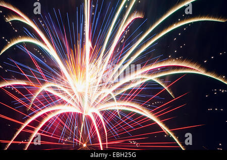 Une ambiance festive d'Artifice capturé au cours d'une célébration de la fête de l'indépendance. Banque D'Images