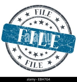 Fichier blue grunge stamp ronde sur fond blanc Banque D'Images