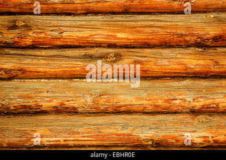 Brown log mur texture est Banque D'Images