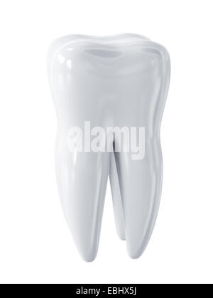 3D render of white tooth isolé sur fond blanc Banque D'Images