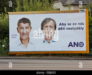 Andrej Babis, Martin Stropnicky, billboard Banque D'Images