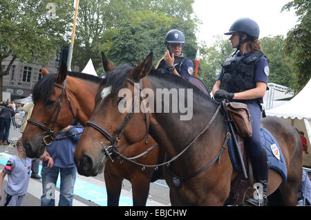 Force de police equestre Lille France Banque D'Images