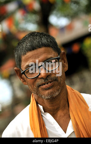 Portrait d'un homme plus âgé , Népal, Pokhara Banque D'Images