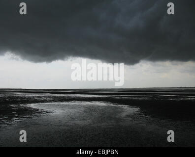 Approche d'orage sur la mer des Wadden, Allemagne, Bielefeld, de Basse-saxe mer des Wadden Parc National Banque D'Images