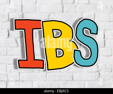 Lettre d'IBS sur mur de brique à l'arrière Banque D'Images