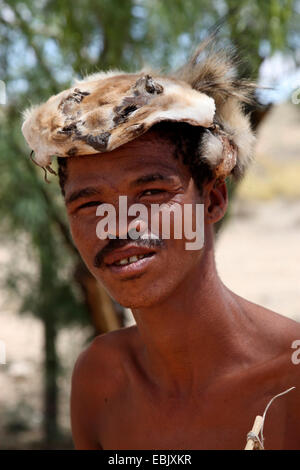 Portrait d'un homme San, Afrique du Sud Banque D'Images