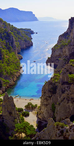 Baie étroite, Calanque d'En-Vau, France, Parc National des Calanques Banque D'Images