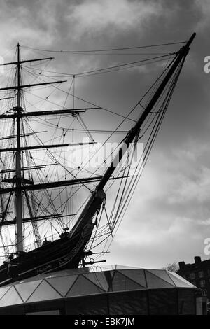 Voilier Cutty Sark au National Maritime Museum, Greenwich, Londres. Banque D'Images