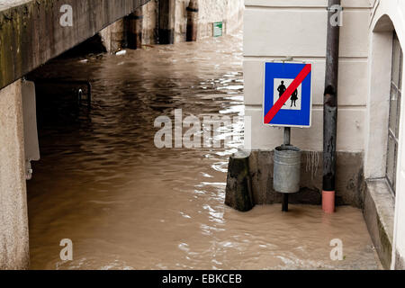 Inondations Les inondations et des rues à Steyr, Autriche, Haute Autriche, Eisenwurzen, Steyr Banque D'Images