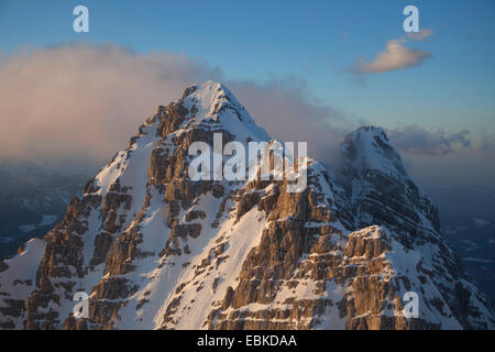 Au sommet de la montagne Watzmann dans la lumière du soir, en Allemagne, en Bavière, NP Berchtegaden Banque D'Images