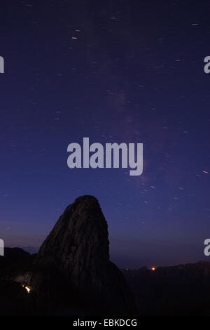 Milkyway le ciel nocturne sur la Rouque de Agando, Canaries, Gomera Banque D'Images