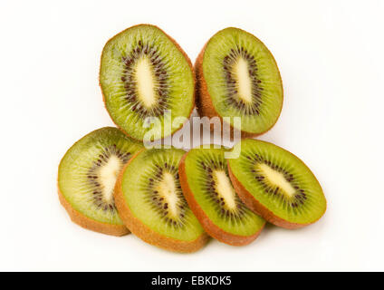 Le kiwi, Chinese gooseberry (Actinidia deliciosa), des tranches de kiwi, Allemagne Banque D'Images