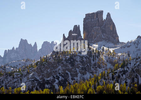 Cinque Torri, Italie, Dolomites Tyrol du Sud, Banque D'Images