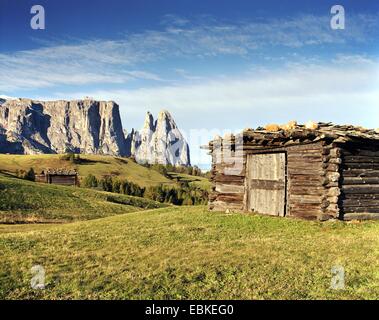 Siusi Sciliar et, de l'Italie, le Tyrol du Sud, Dolomites Banque D'Images