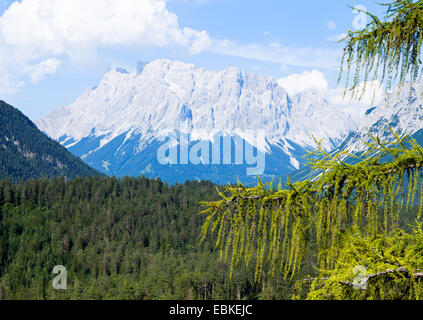 Vue depuis l'Autriche pour la Zugspitze, l'Autriche, le Tyrol Banque D'Images