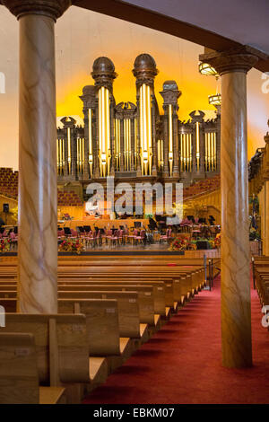 Salt Lake City, Utah - le Mormon Tabernacle, accueil de la Mormon Tabernacle Choir. Banque D'Images