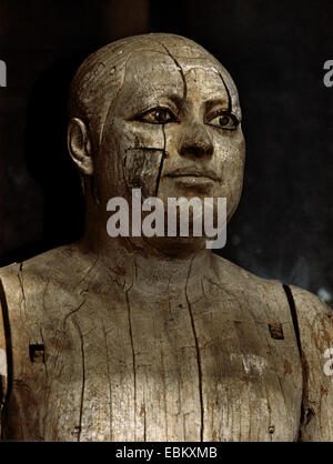 Statue de Cheikh el-Balad représentant Ka-aper, le chef prêtre lector. Vieux Royaume. 5ème dyansty. Saqqara nécropole. Banque D'Images