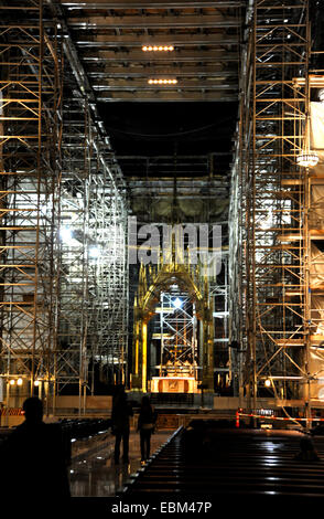 Les travaux de restauration en cours à la Cathédrale St Patrick de style néo-gothique décoré d'une église cathédrale New York USA Banque D'Images