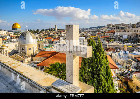 Jérusalem, Israël Vieille Ville paysage urbain. Banque D'Images