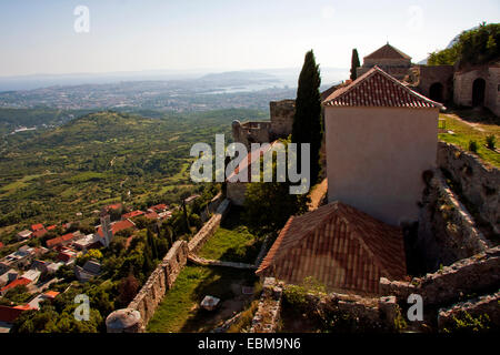 Vue depuis la forteresse de klis près de ville de Split, Croatie Banque D'Images