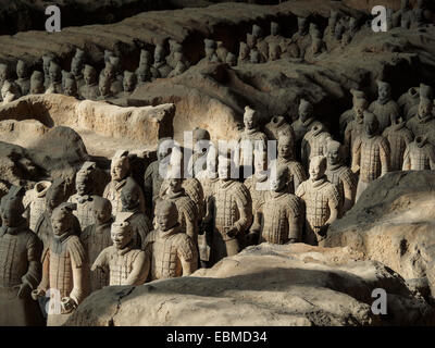 L'empereur Qin Shi Huang son armée de terre cuite à Xian la fosse 1, province du Shaanxi, Chine Banque D'Images