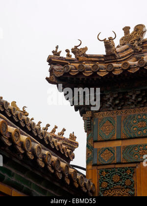 Décorations de toit impérial chinois Banque D'Images