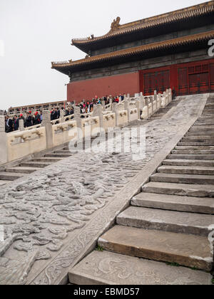 En voies dans la Cité Interdite à Beijing, China, Asia Banque D'Images