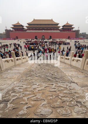 Cour extérieure de la Cité interdite à Pékin, Chine Banque D'Images