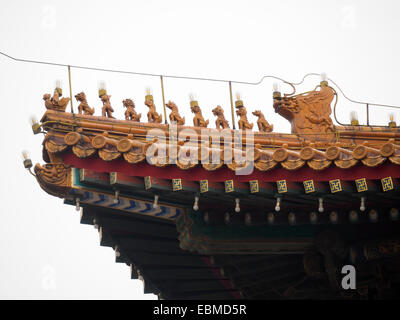 Décorations de toit impérial chinois Banque D'Images