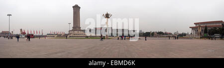 Vue panoramique de la Place Tienanmen à Pékin, Chine Banque D'Images