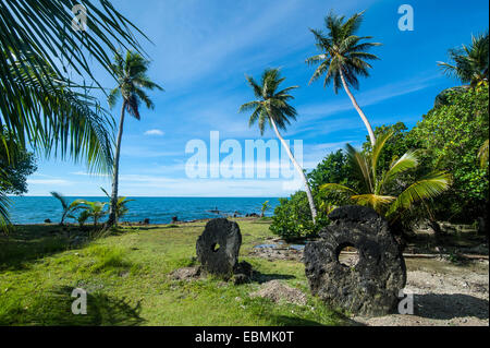 L'argent de pierre, l'île de Yap, Micronésie, Îles Caroline Banque D'Images