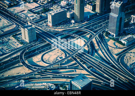 Voir d'intersection de l'autoroute, Dubaï Banque D'Images