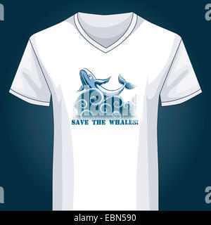 V neck modèle avec baleines sautant Banque D'Images