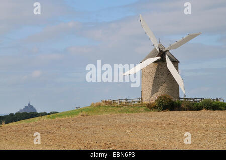 Moulin de Moidrey près du Mont Saint-Michel, Normadie, Pontorson Banque D'Images