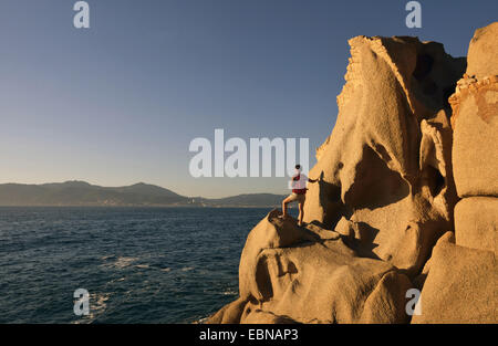 Les roches de granit d'Isolella, France, Corse, Ajaccio Banque D'Images