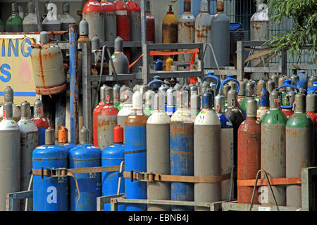 L'entreposage des bouteilles de gaz, Allemagne Banque D'Images