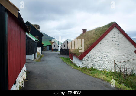 Gjógv, rue Main, Esturoy Island, Îles Féroé Banque D'Images