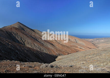 Région montagneuse près de Betancuria, point de vue à Vega de Rio de las Palmas, Canaries, Fuerteventura Banque D'Images