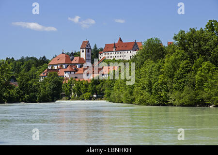 Monastère Saint Mang dans Füssen à rivière Lech, Allemagne, Bavière, Oberbayern, Allgaeu, Haute-Bavière Banque D'Images