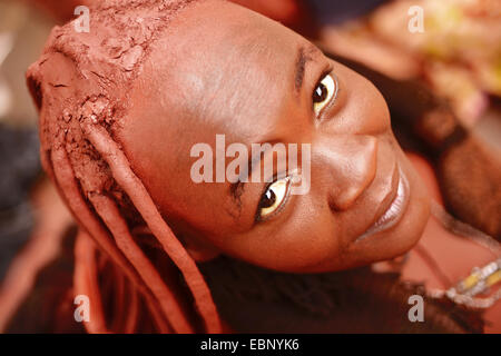 Portrait de femme de l'OOF, tribu Himba Namibie Banque D'Images