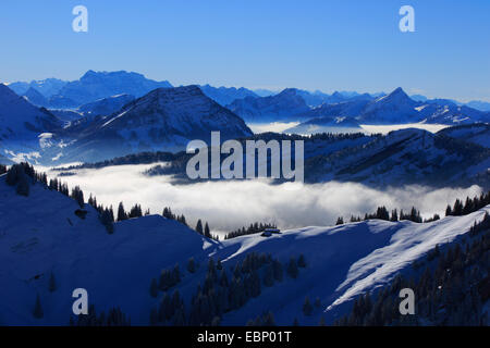 Vue du paysage de montagne à Kronberg, Suisse, Appenzell Banque D'Images