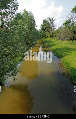 Canal de drainage Fuchsgraben, Allemagne, Brandenburg, Neutrebbin Altlewin, Banque D'Images