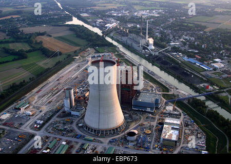 Arrêté légalement nouveau bâtiment d'une centrale électrique au charbon à Datteln, Allemagne, Rhénanie du Nord-Westphalie, Ruhr, Castrop-Rauxel Banque D'Images