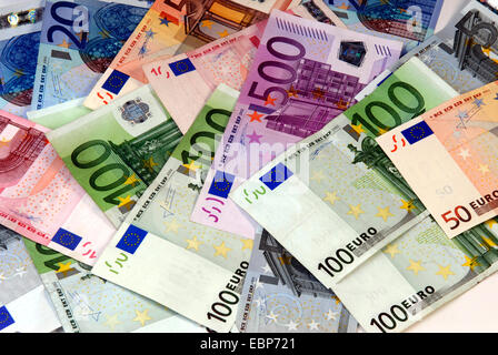 Différents projets de loi Euro Banque D'Images